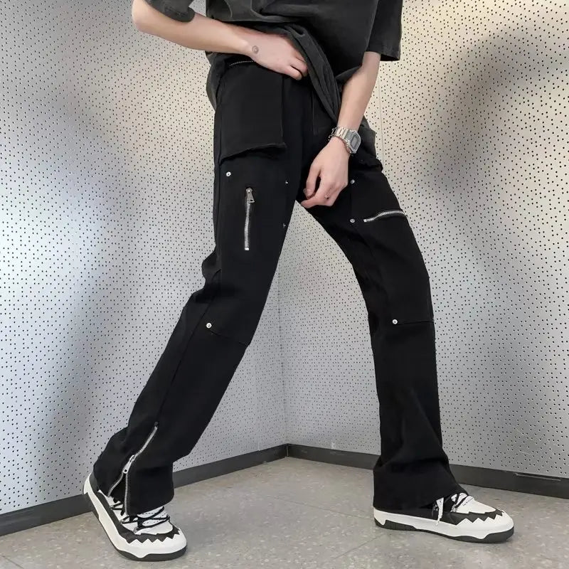 2023 New Fashion Kpop Baggy Flared Jeans Cargo