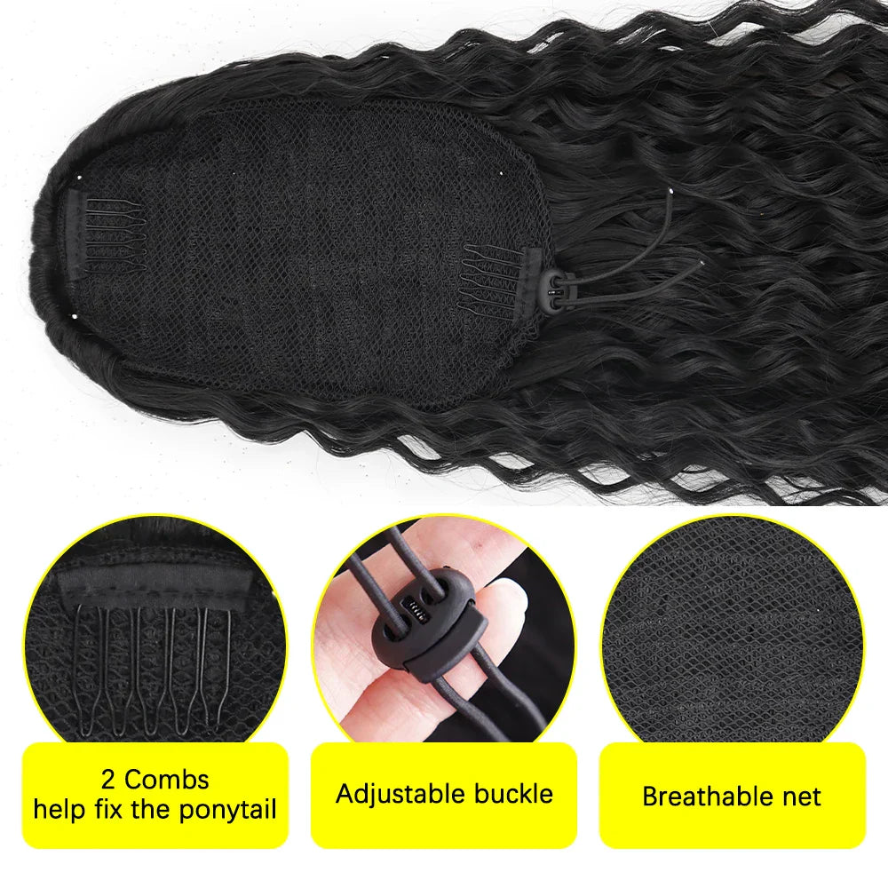 LISI GIRL Synthetic Drawstring Ponytail Long Curly Ponytail