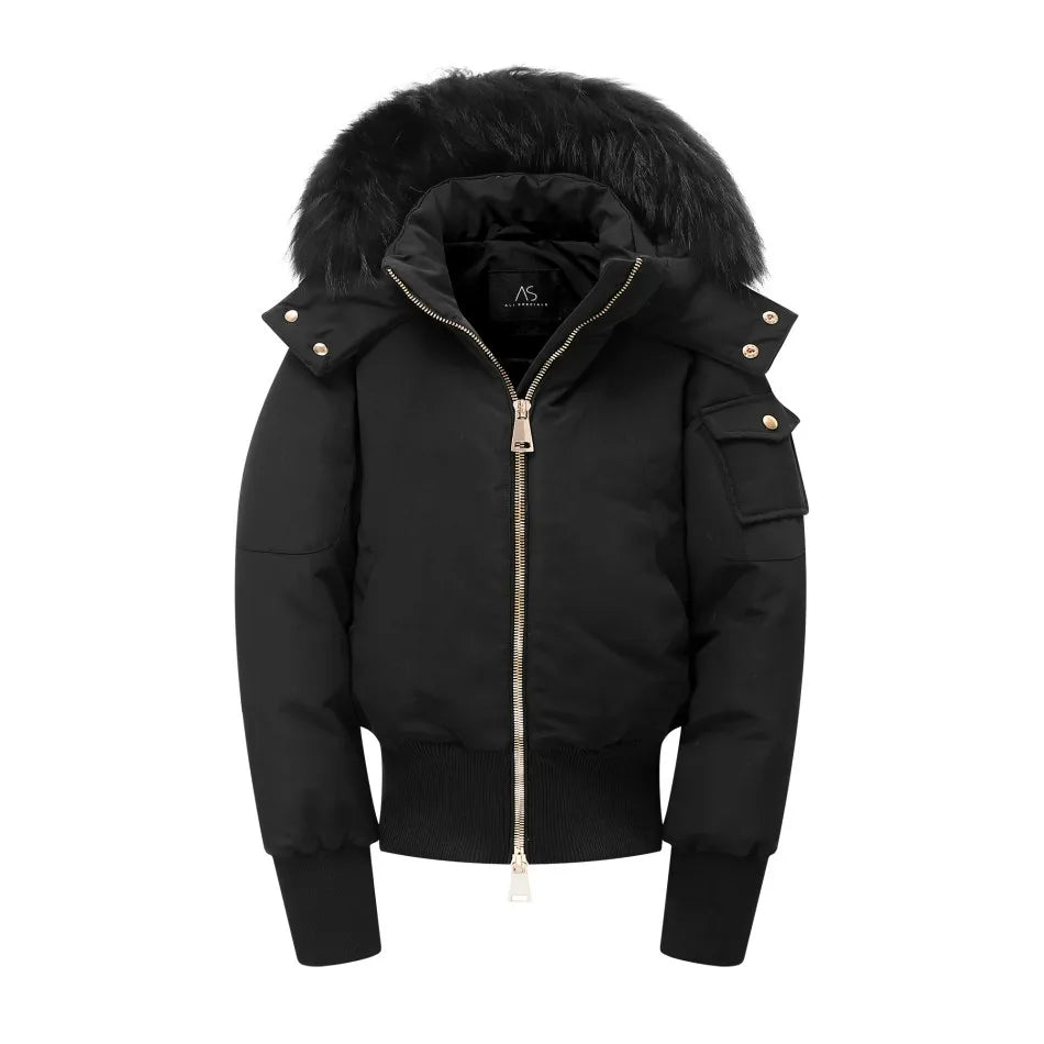 AS 2023 winter fashion woman bomber coat filled
