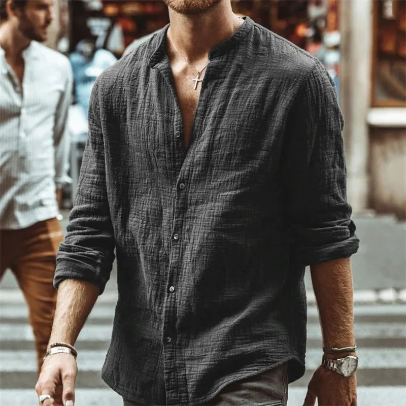 Men Clothing 2022 Spring Men's Shirts Loose Cotton