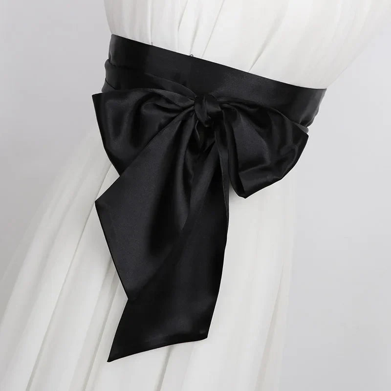Satin Silk Wide Belt Women 250cm Long Japanese