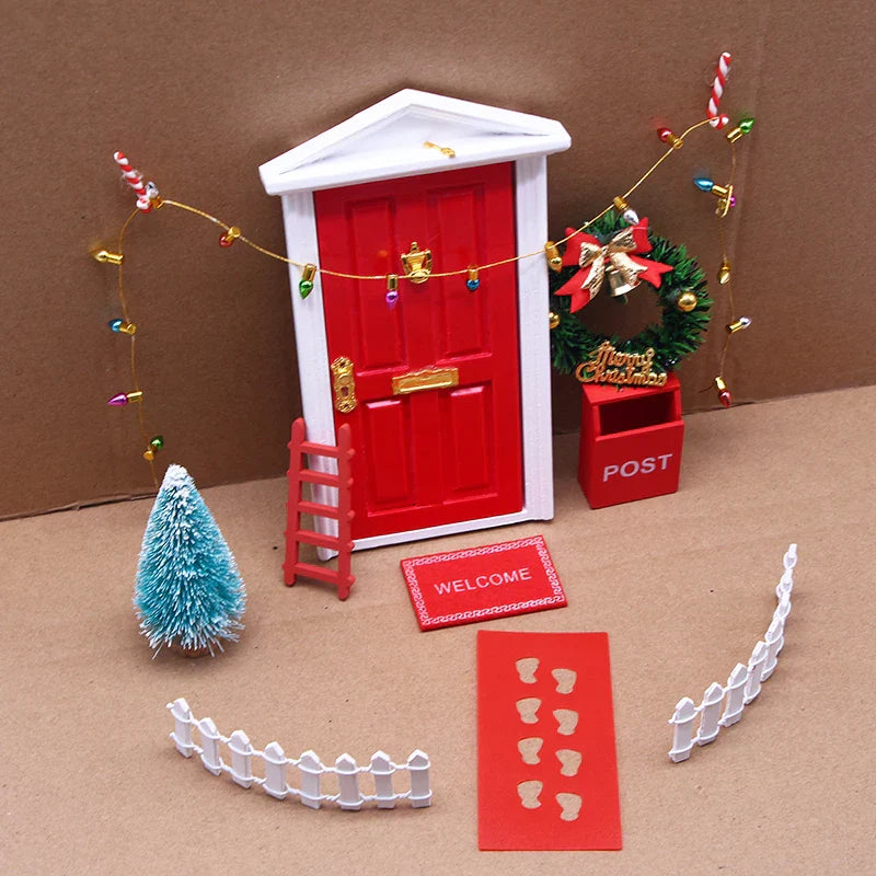 Mini Wooden Elf Door Miniature Simulation Furniture Model