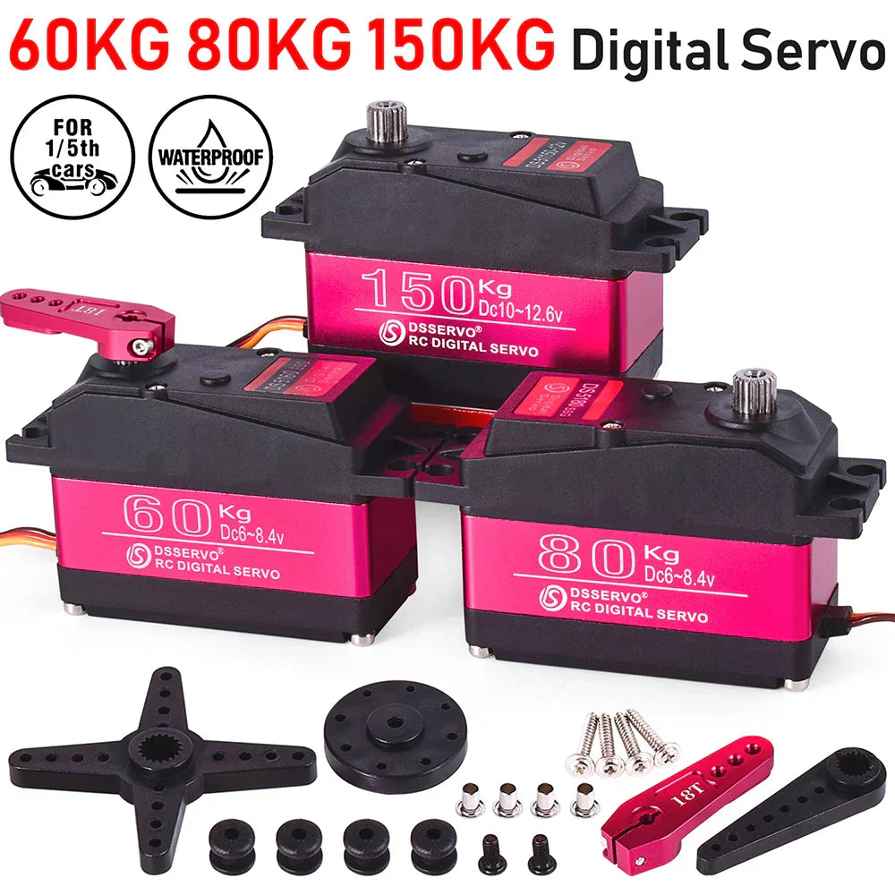 Servo RC 1/5 Servo Waterproof High Torque Servo 60Kg 80Kg 150Kg 8.4V Metal Gear Digital Servo For Redcat HPI Baja 5B SS