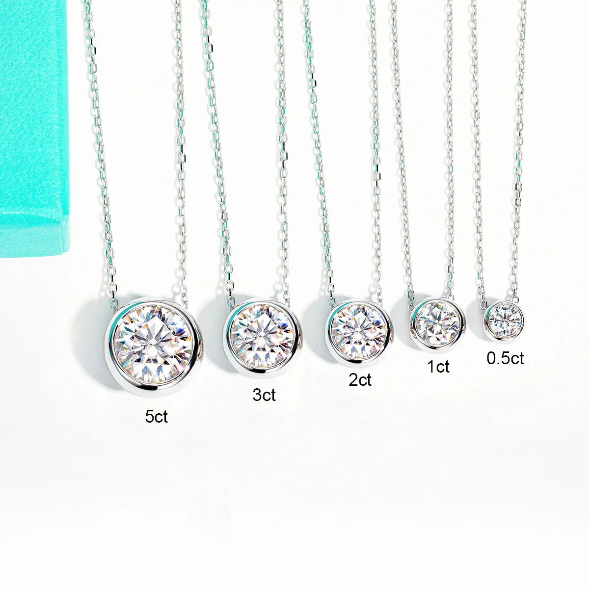 AnuJewel D Color Moissanite Bezel Stud Earrings 18K