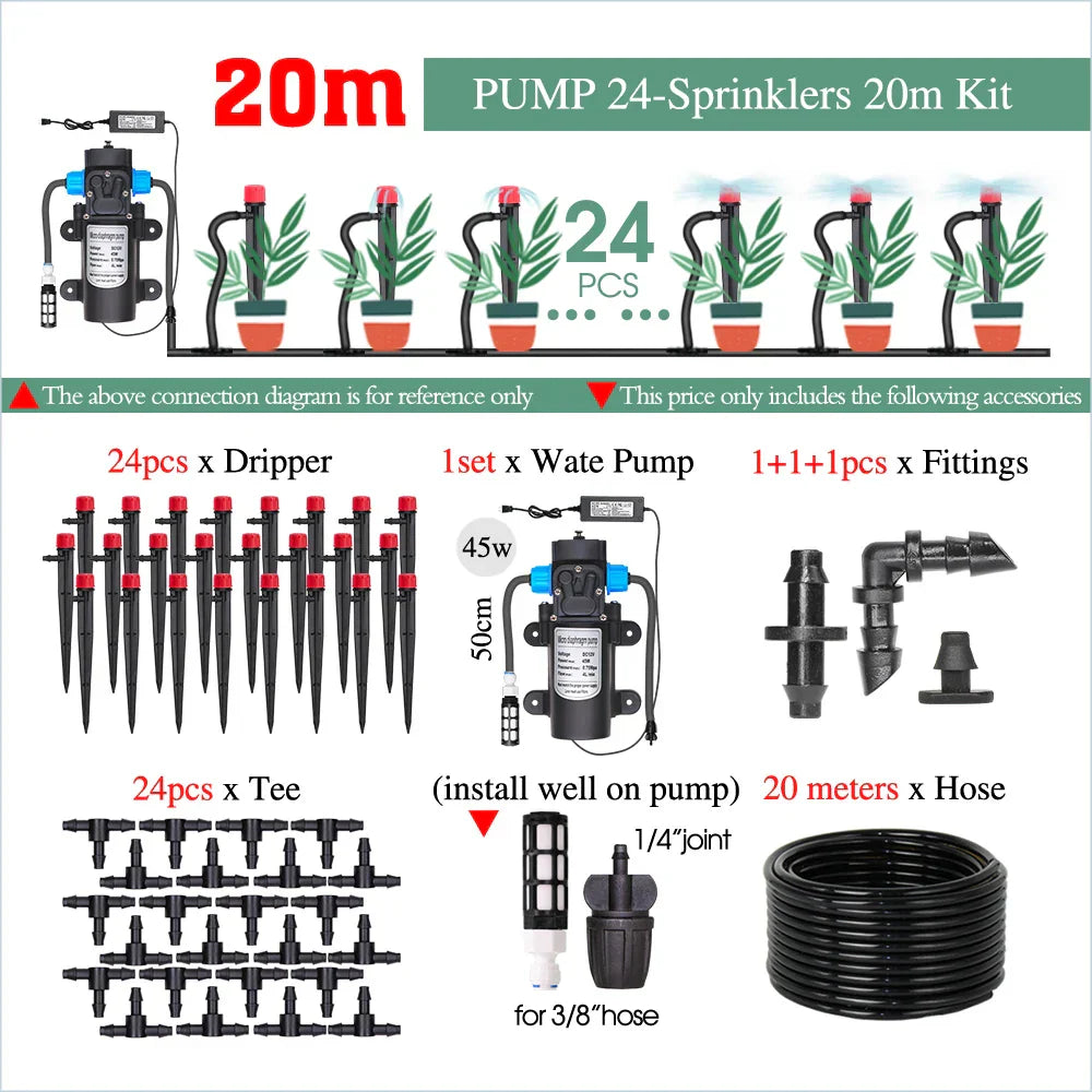 50-5M Garden Smart Drip Irrigation System with Timer
