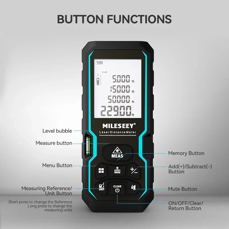 Mileseey S6 Laser Distance Meter 40m/120m, Rangefinder