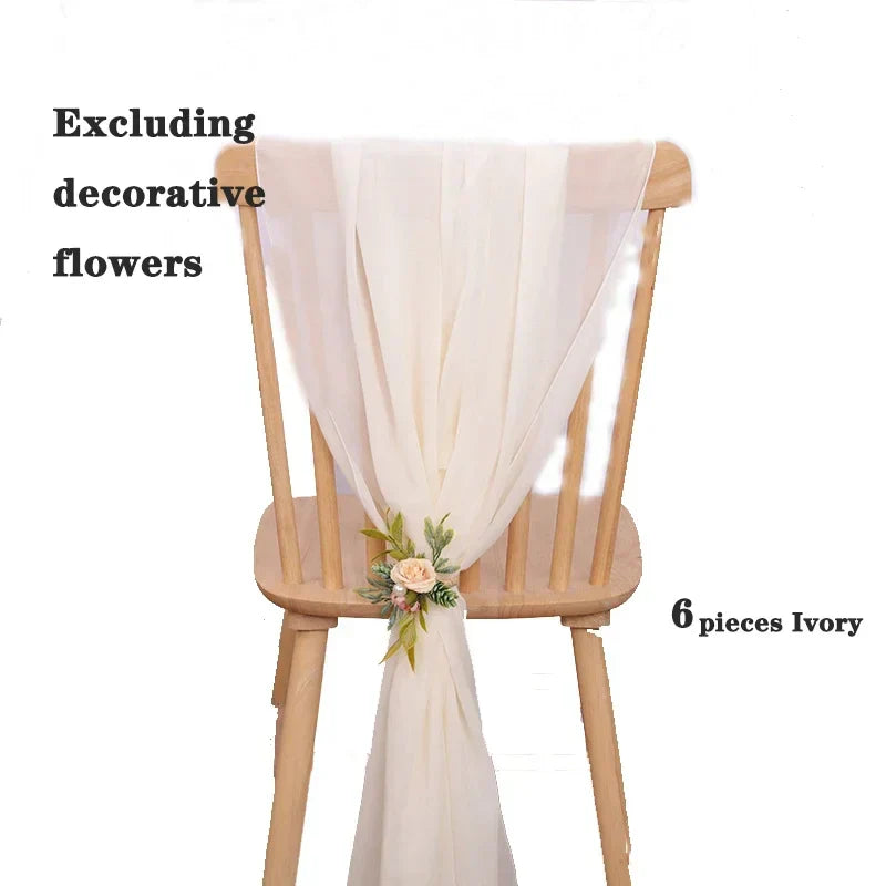 6PCS RUST Chiffon Chair Sashes 30 x 270cm