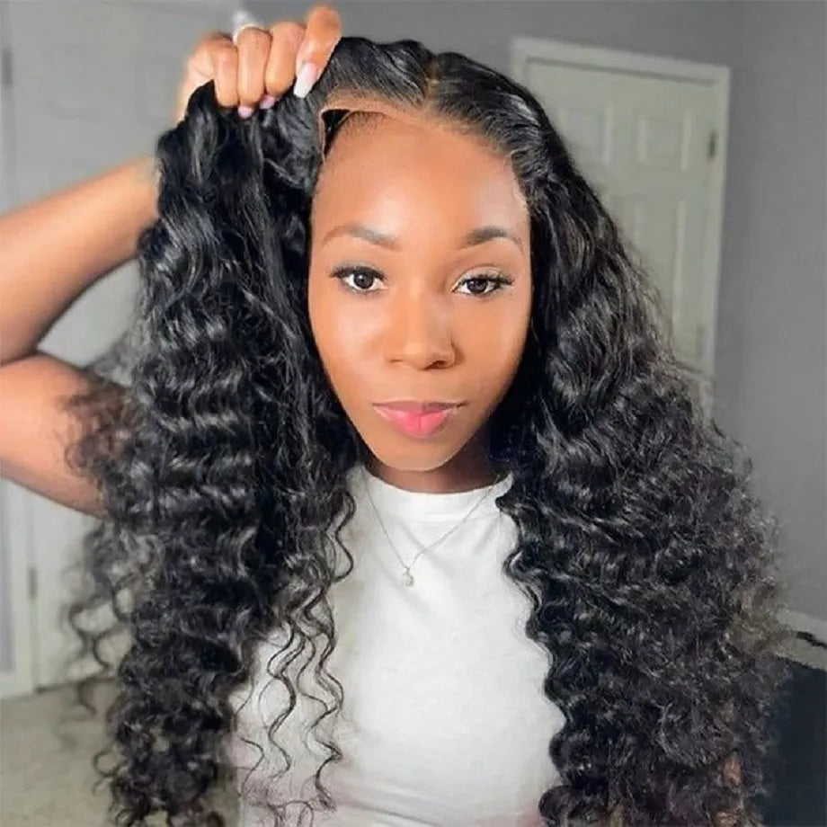 Deep Wave 4x4 Closure Glueless Wig Human Hair