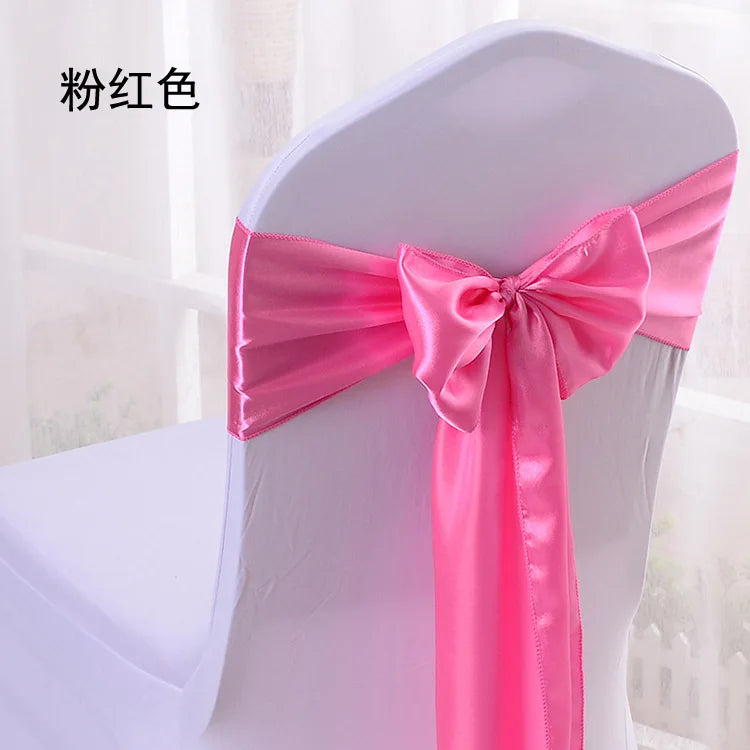 10/100pcs Satin Chair Bow Sashes Wedding Chair Knots