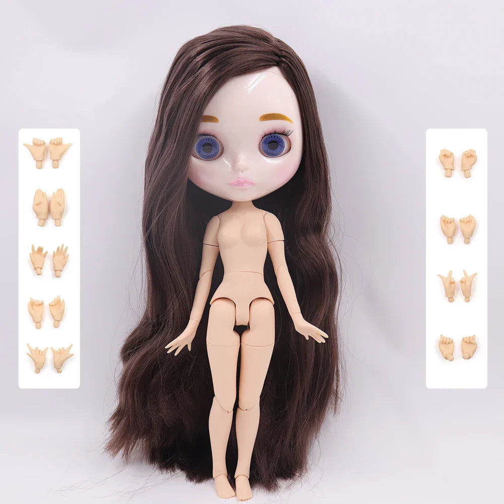 ICY DBS Blyth Doll 1/6 Joint Body 30CM BJD toys Natural shiny face with extra hands AB DIY Fashion Dolls girl gift
