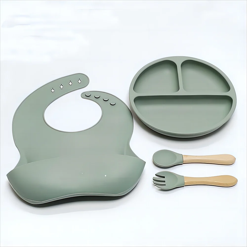 Children's silicone tableware sets baby complementary bowl baby