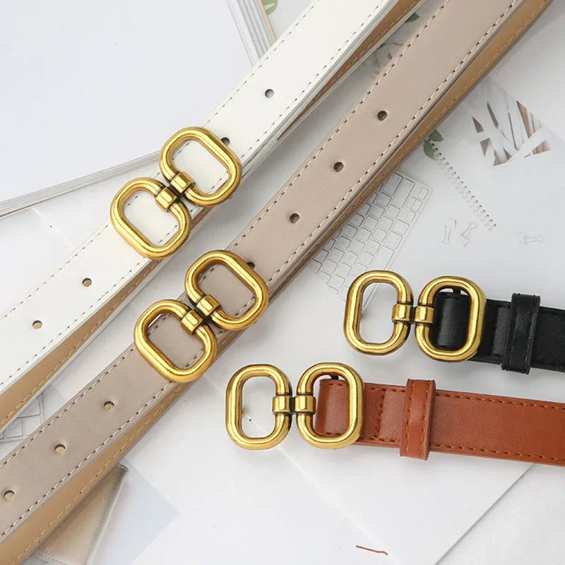 New Women's Fashionable Famous Brand Design Buckle Thin