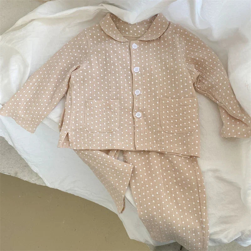 Kids Clothes Girls Loungewear Spring Cotton Yarn Polka