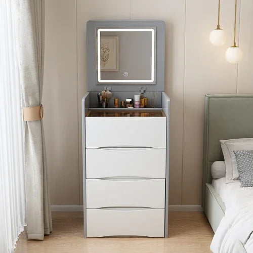 Flip Top Vanity Table Lighting Dividers Design Drawers