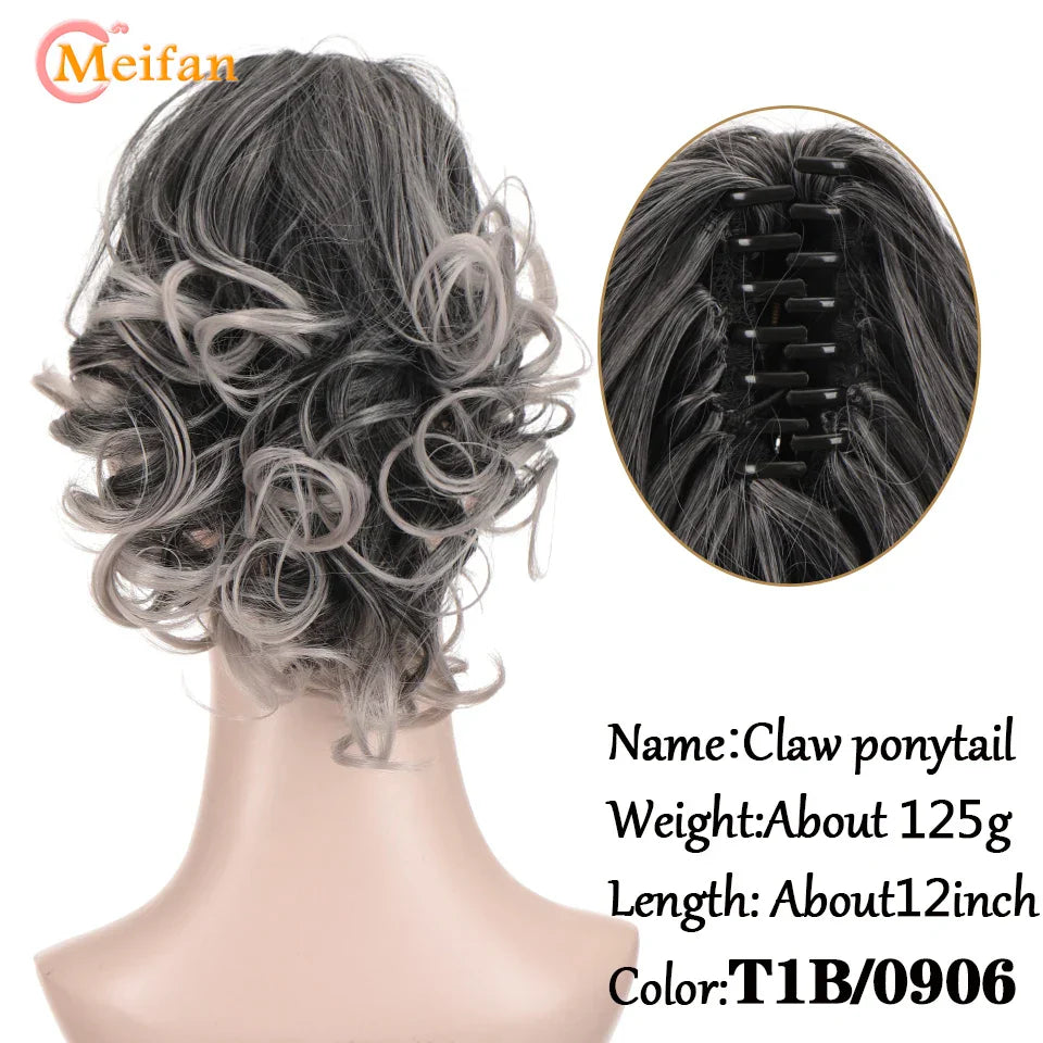 MEIFAN Long Synthetic Wavy Clip in Hair Ponytail