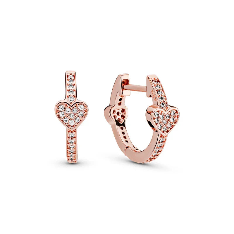 Rose Gold Hoop Earrings For Women 925 Silver