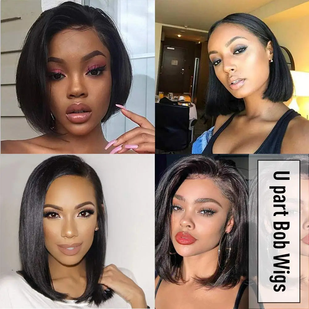 U Part Bob Wig Left Side U Part