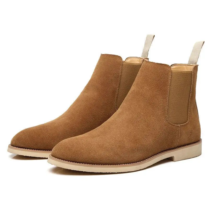 Men's Retro Suede Genuine Leather Chelsea Boots Men