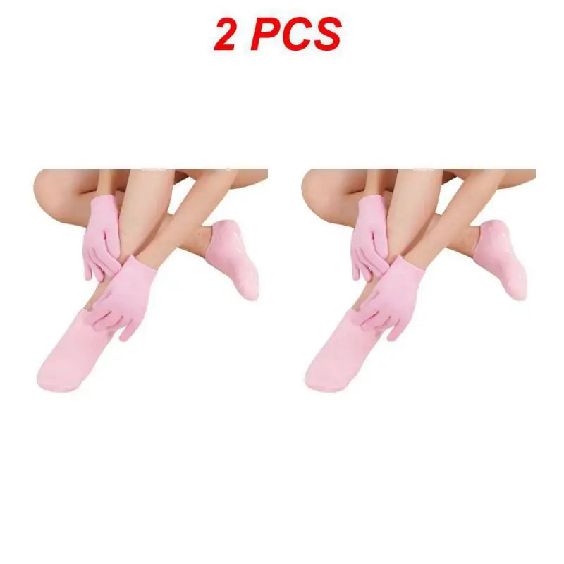 1~4PCS Reusable SPA Gel Socks Moisturizing Whitening Exfoliating