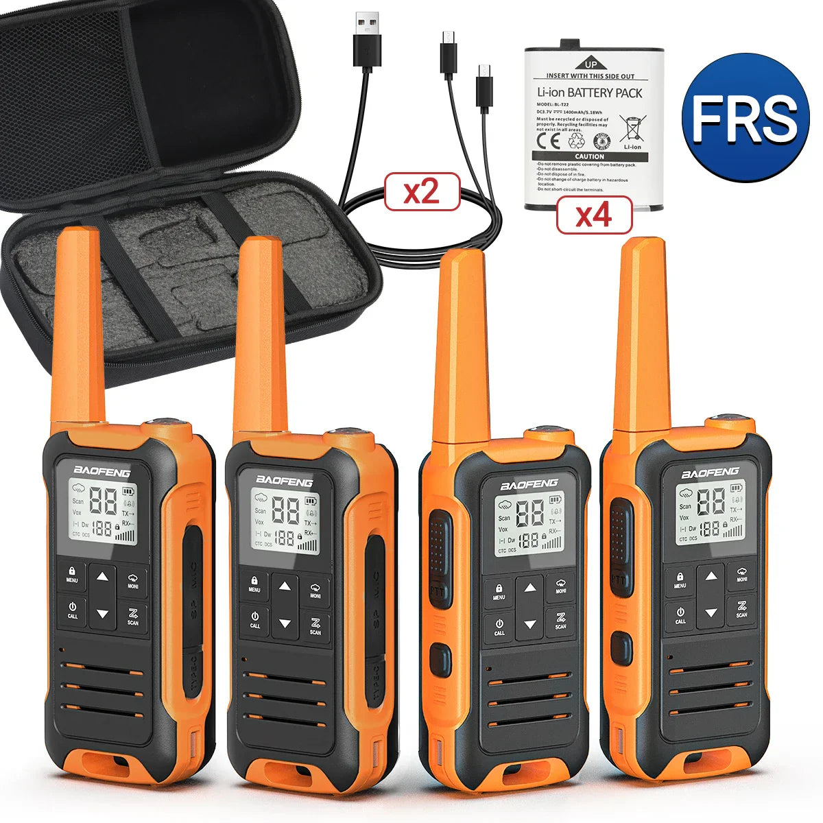 4PCS Baofeng F22 PMR446 /FRS Walkie Talkie Portable