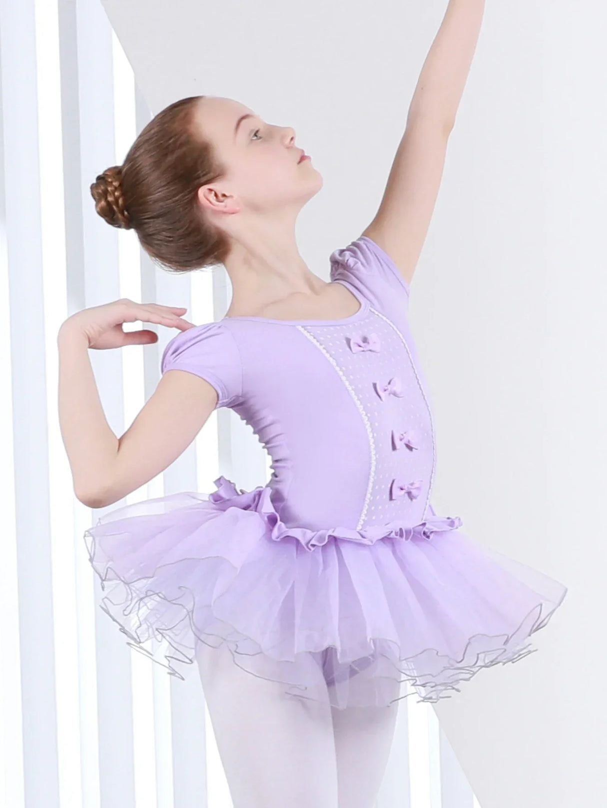 Girl's Elegant Ballet Dress Short Sleeve Dance Wear