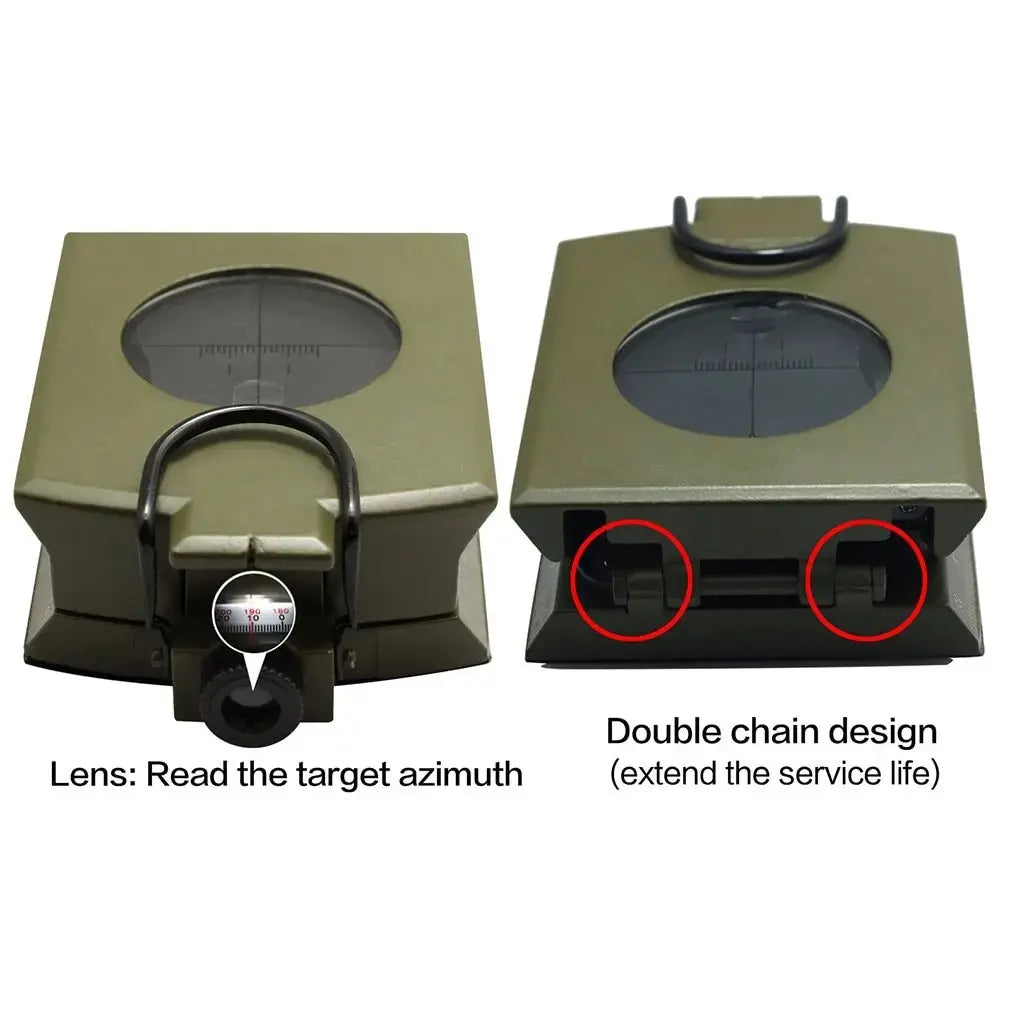 Camping Geological Survival Compass Military Sighting Luminous Lensatic