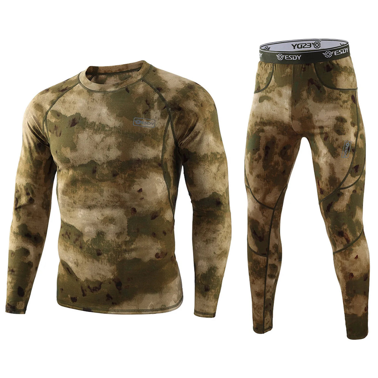 Men'S Camouflage Print Fitness T-Shirt Quick-Drying Tops Trousers