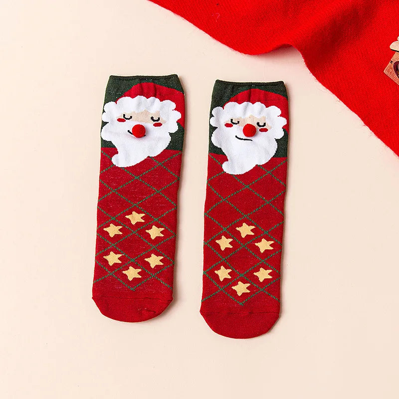 4 Pairs/Lot Children Girls Socks Christmas Socks For