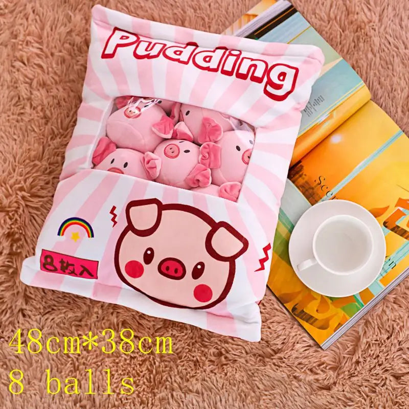 New Kawaii Animal Balls Pudding Candy Bag Pillow
