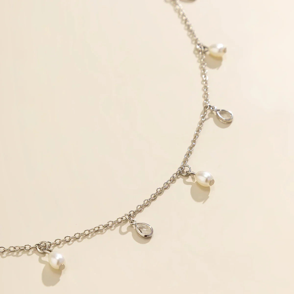 Small Imitation Pearl and Crystal Pendants Waist Chain