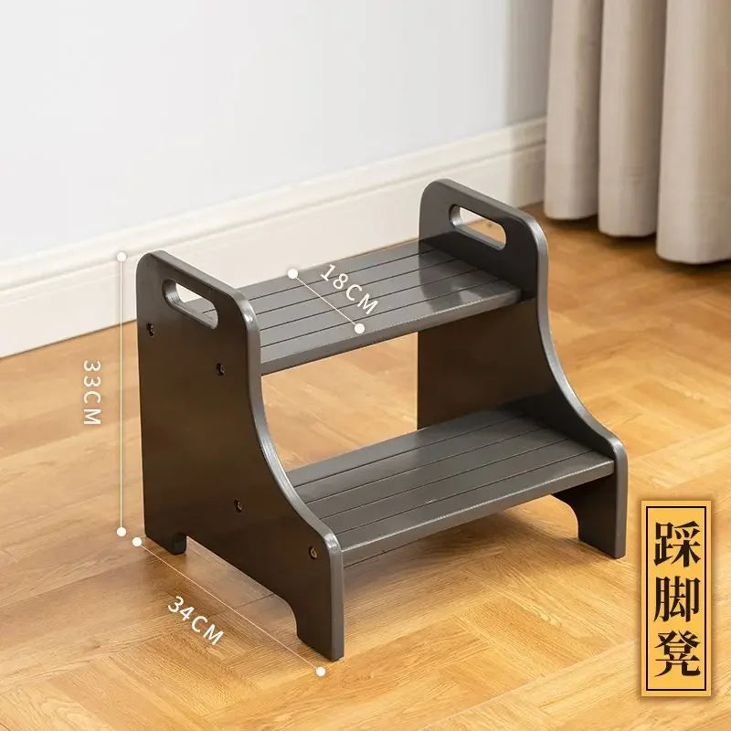 Step Two Step Stool on A Footstool Solid