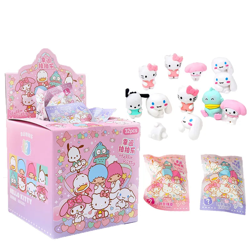 32Pcs/Box Sanrio Blind Box Doll Pencil Eraser Hello