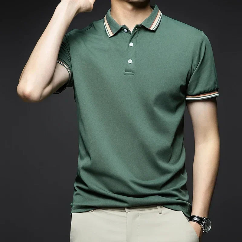 Men's New Summer Short Sleeved T-shirt Ice Silk