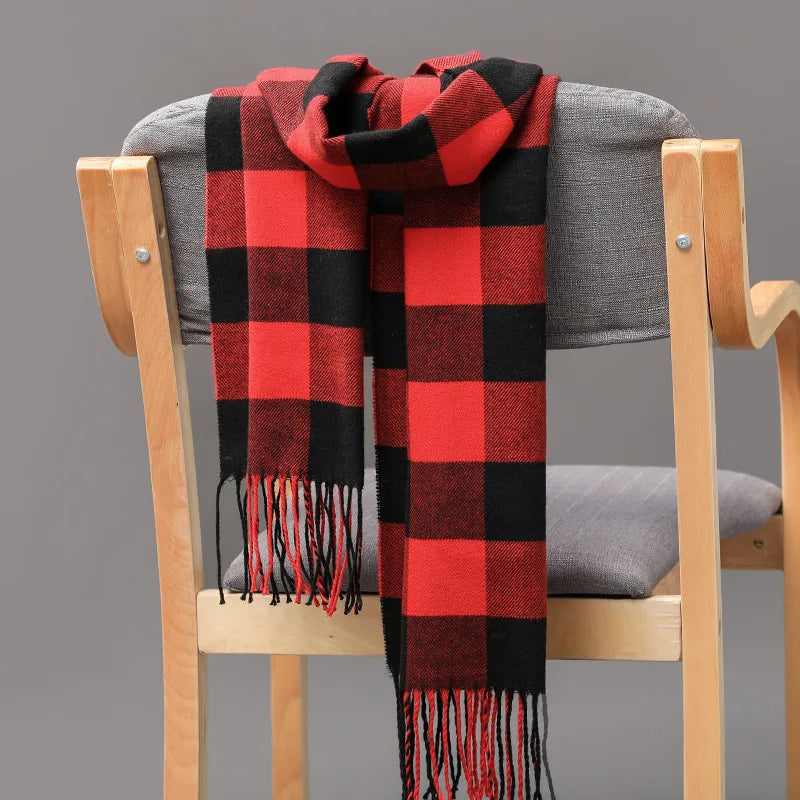 Luxury Brand Plaid Winter Men Scarf Warm Cashmere