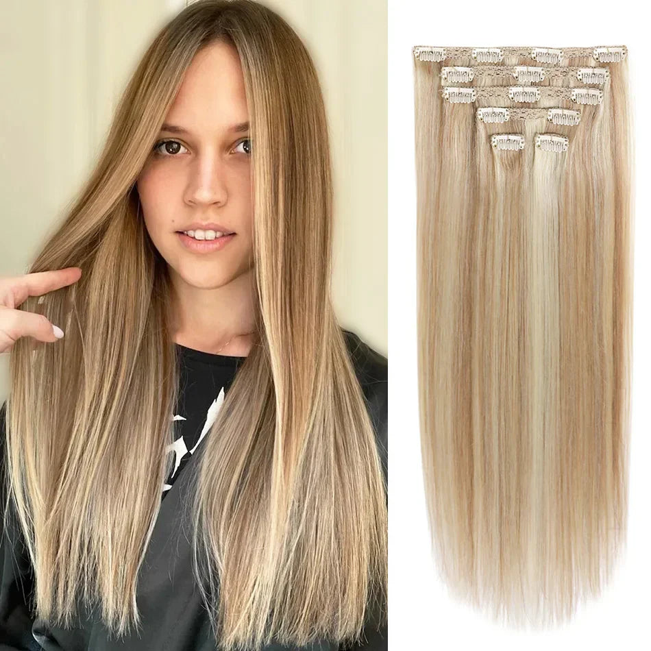 BHF Clip in Hair Extensions Human Hair Straight