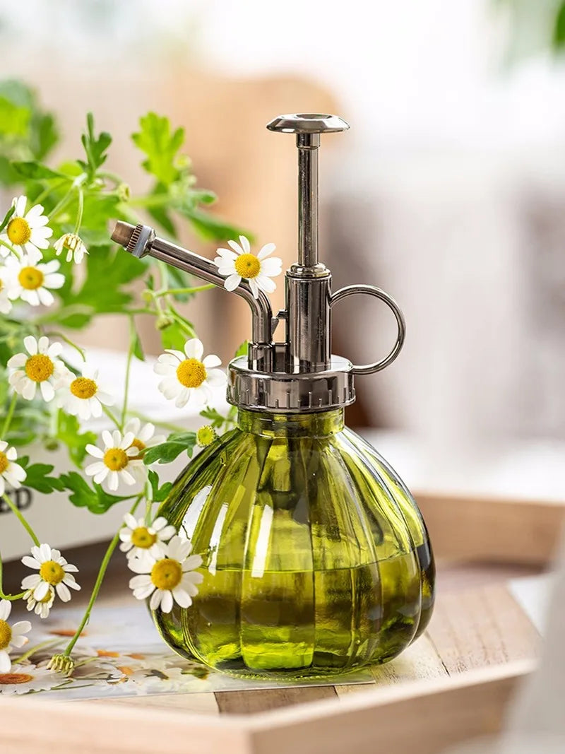 Glass Embossed Air Pressure Gardening Small Watering Can