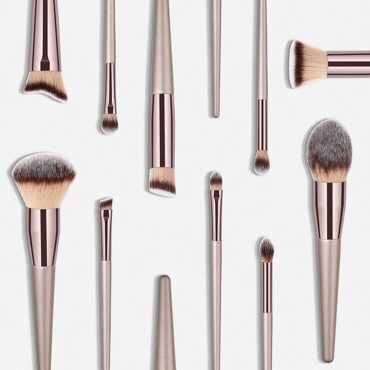4/10Pcs Champagne Makeup Brushes Set For Cosmetic Foundation