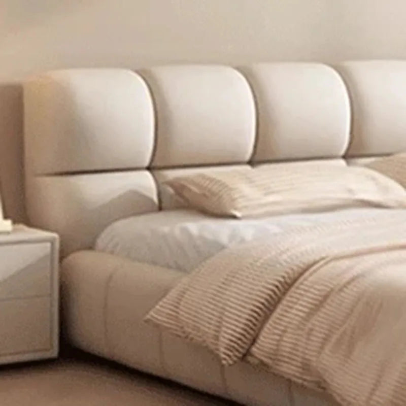 Cream sleeping bed Bedroom Children Confortable Designer King
