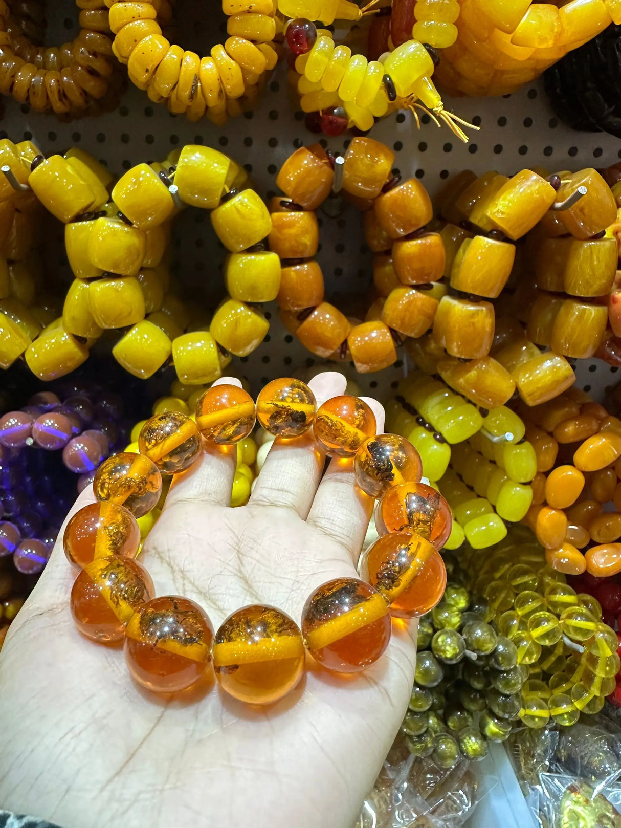 Natural Raw Amber Bracelet Men Women Healing Gemstone