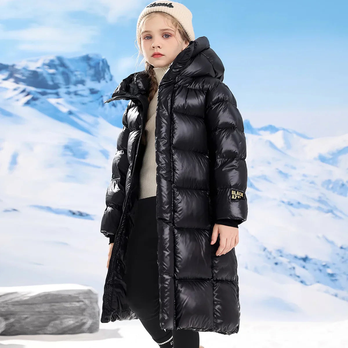 Girls Boys Down Jacket Long Ultra Thick Parkas