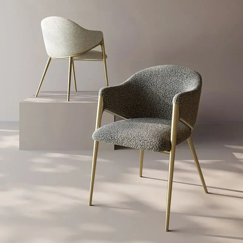 Minimalist Comfortable Nordic Dining Chair Metal White Party