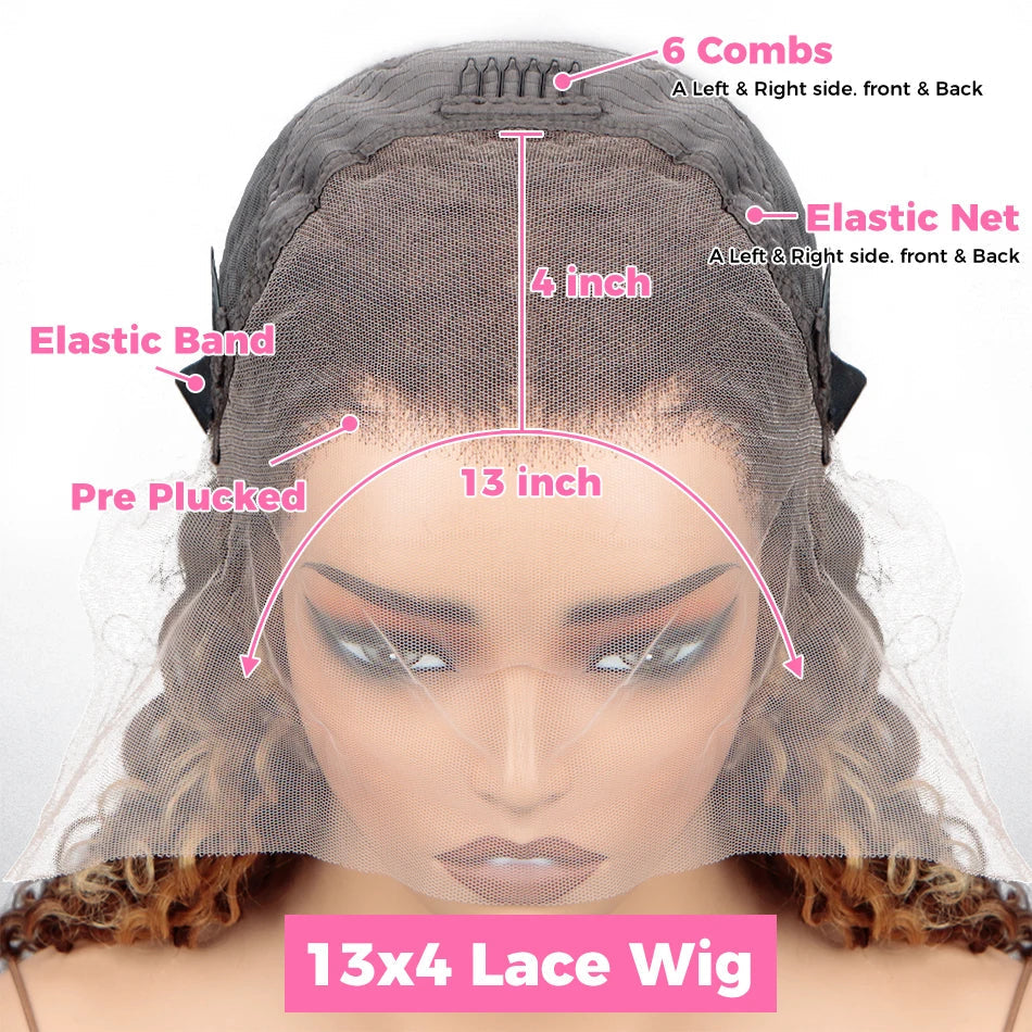 13x4 Hd Lace Highlight Wig Human Hair Wigs