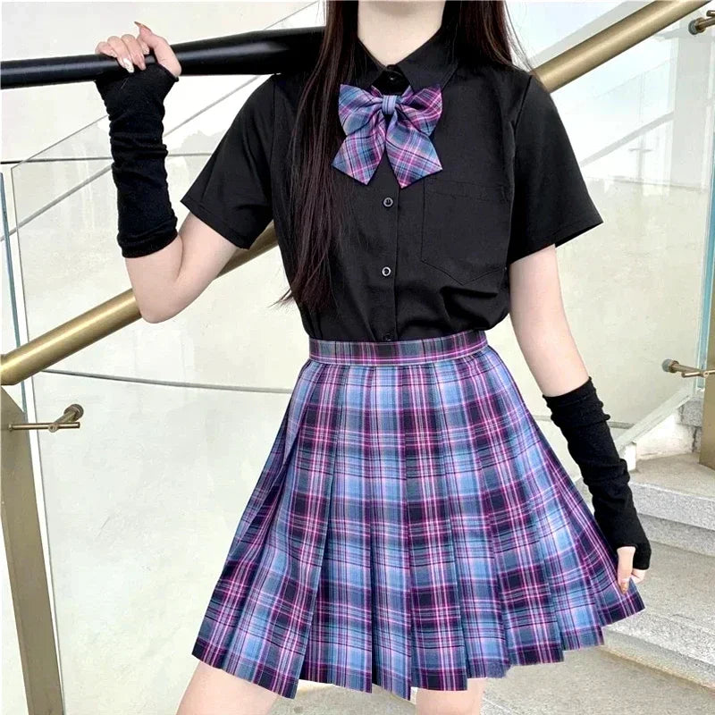 Japanese Uniform Korean School JK Uniform Shirt Plaid