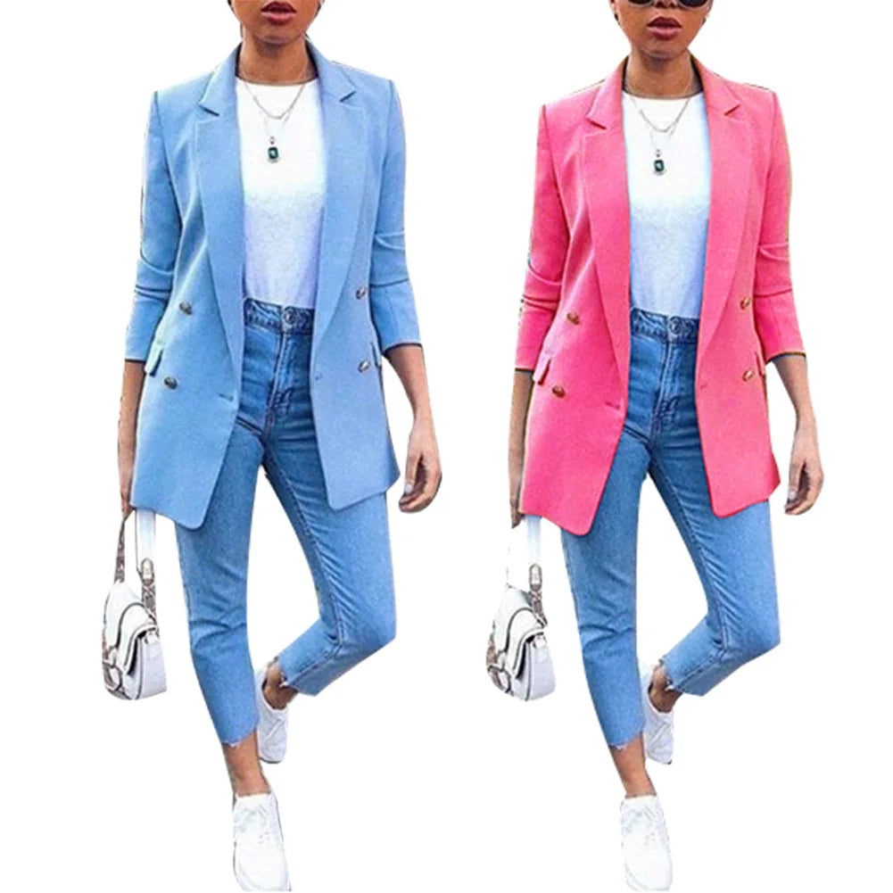 New Autumn Winter Women Blazer Coat Long-Sleeved Small