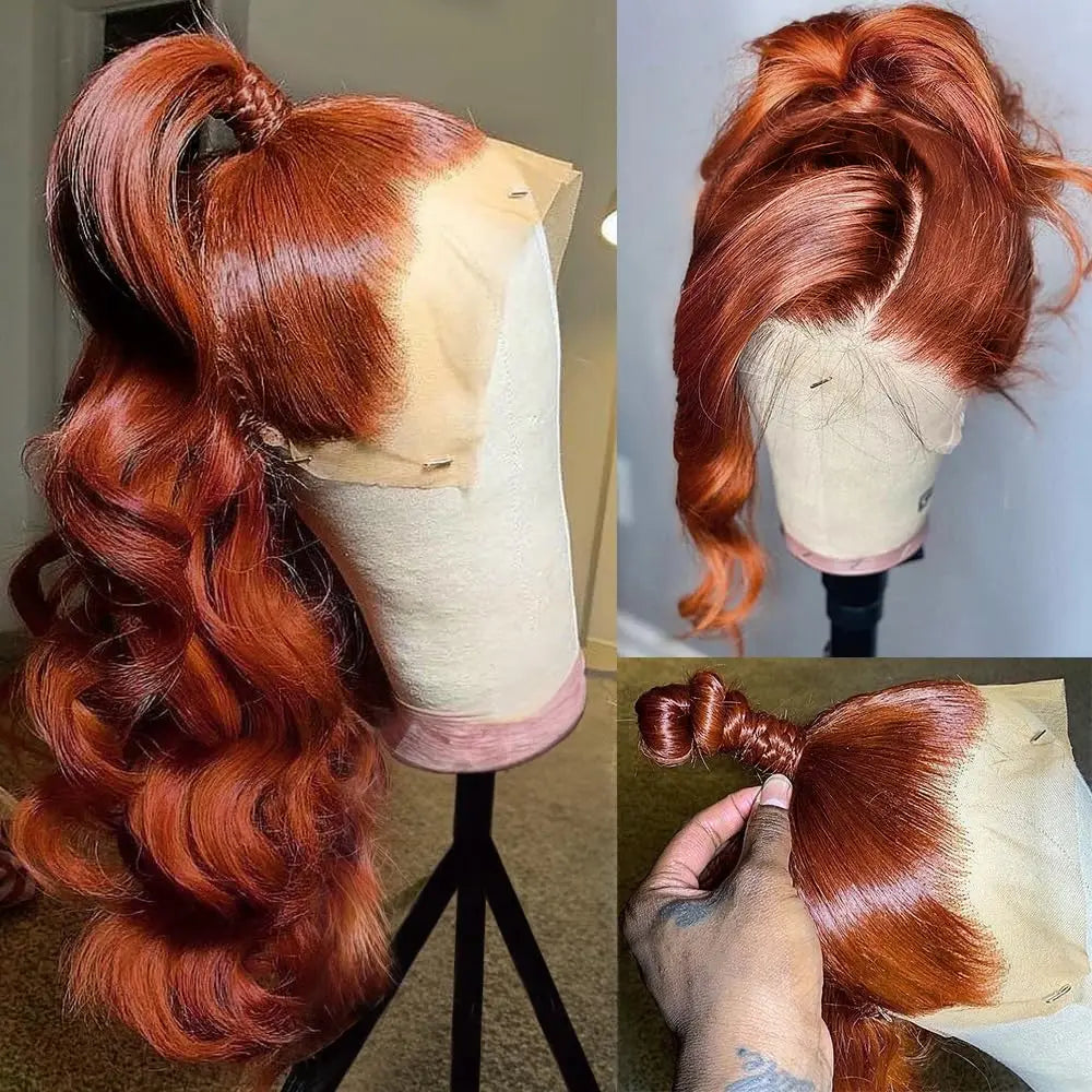 13x4 Reddish Brown Body Wave Lace Frontal Human