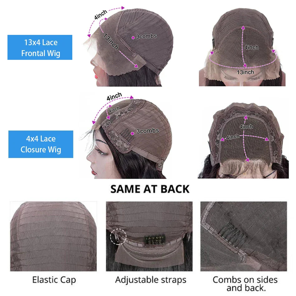 13x4 Deep Wave Lace Front Bob Wig 180