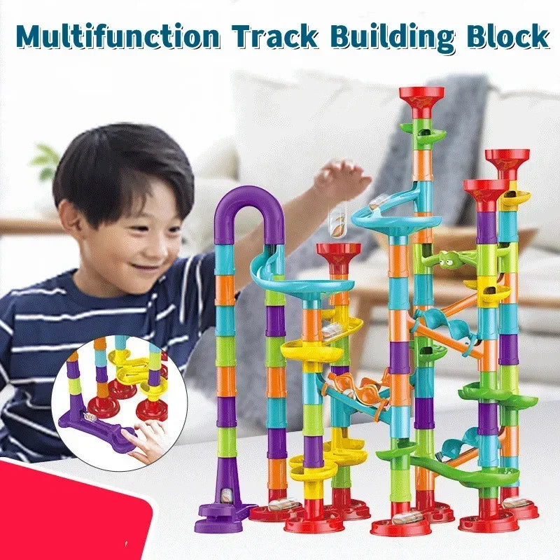 50/197Pcs Children Diy Game Marble Run Race Track