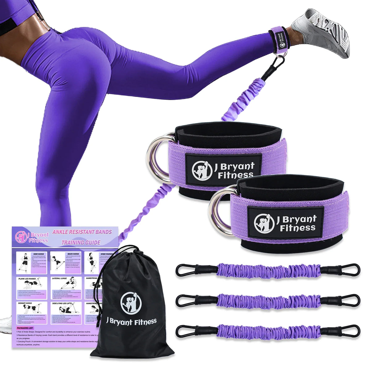 Ankle Resistance Bands with Cuffs Set 60LB 3