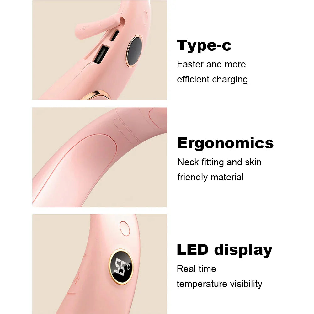 8000mAh Electric Neck Heater USB Charging Digital Hand