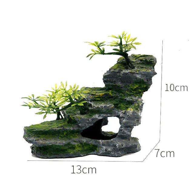 Fish Tank Plant Rockery Multi-style Aquarium Decoration,Resin Artificial